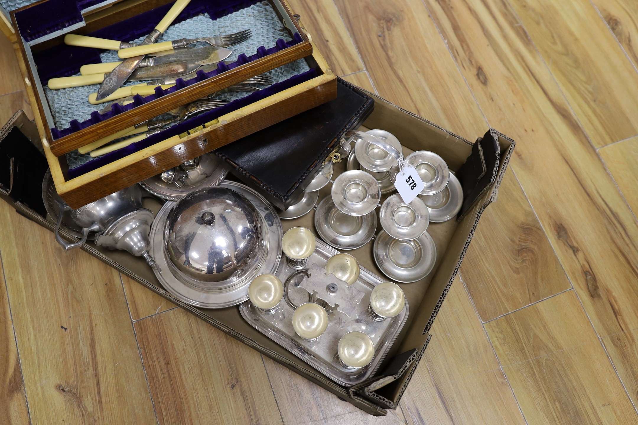 A large quantity of mixed silver plate